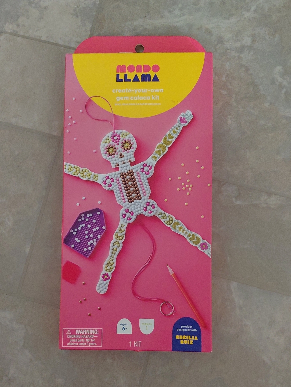 Mondo Llama Pink Create-Your-Own Gem Calaca Craft Kit